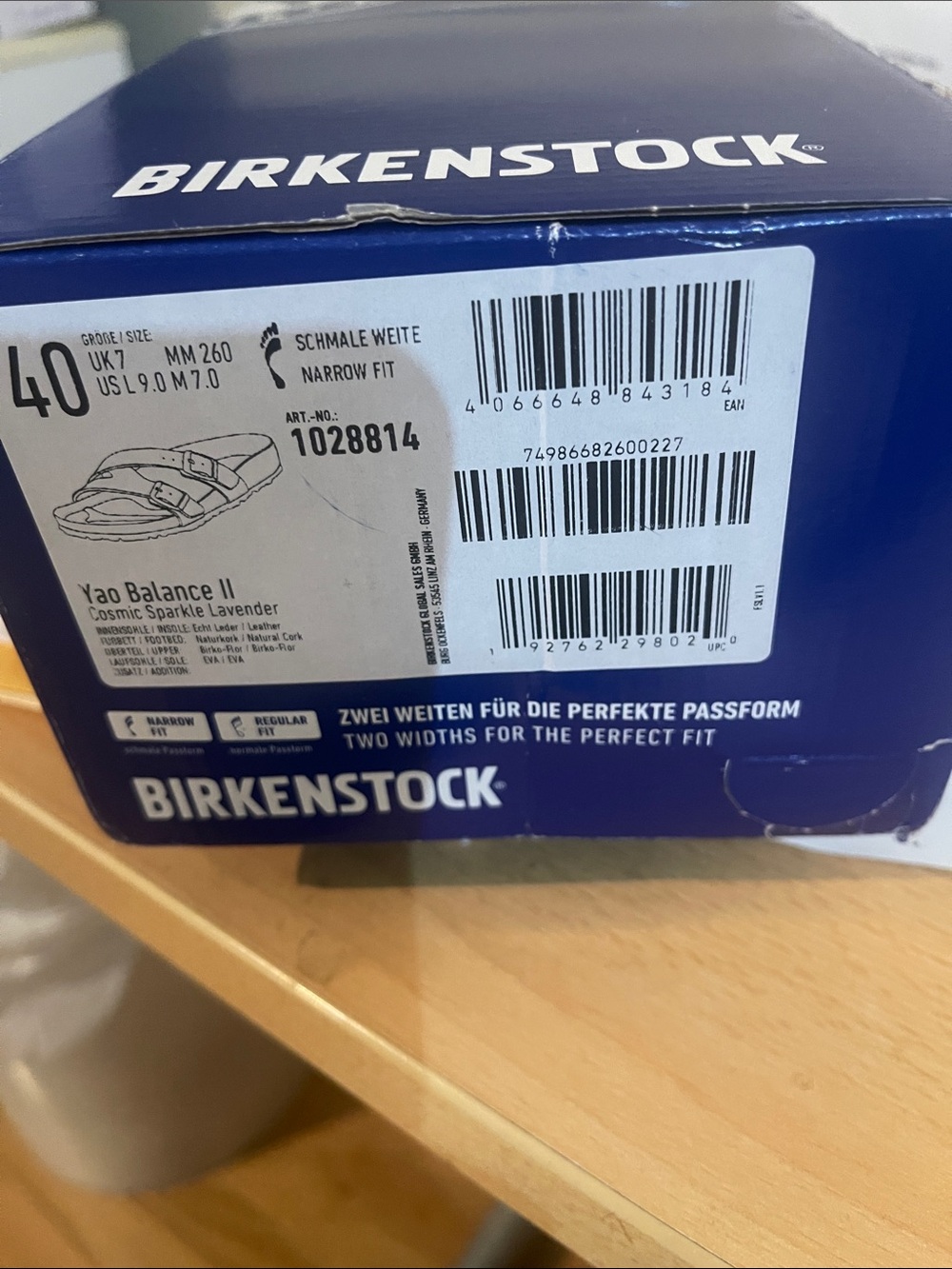 Birkenstock yao balance slide sandals purple lavender nib 40/9 - Picture 2 of 4